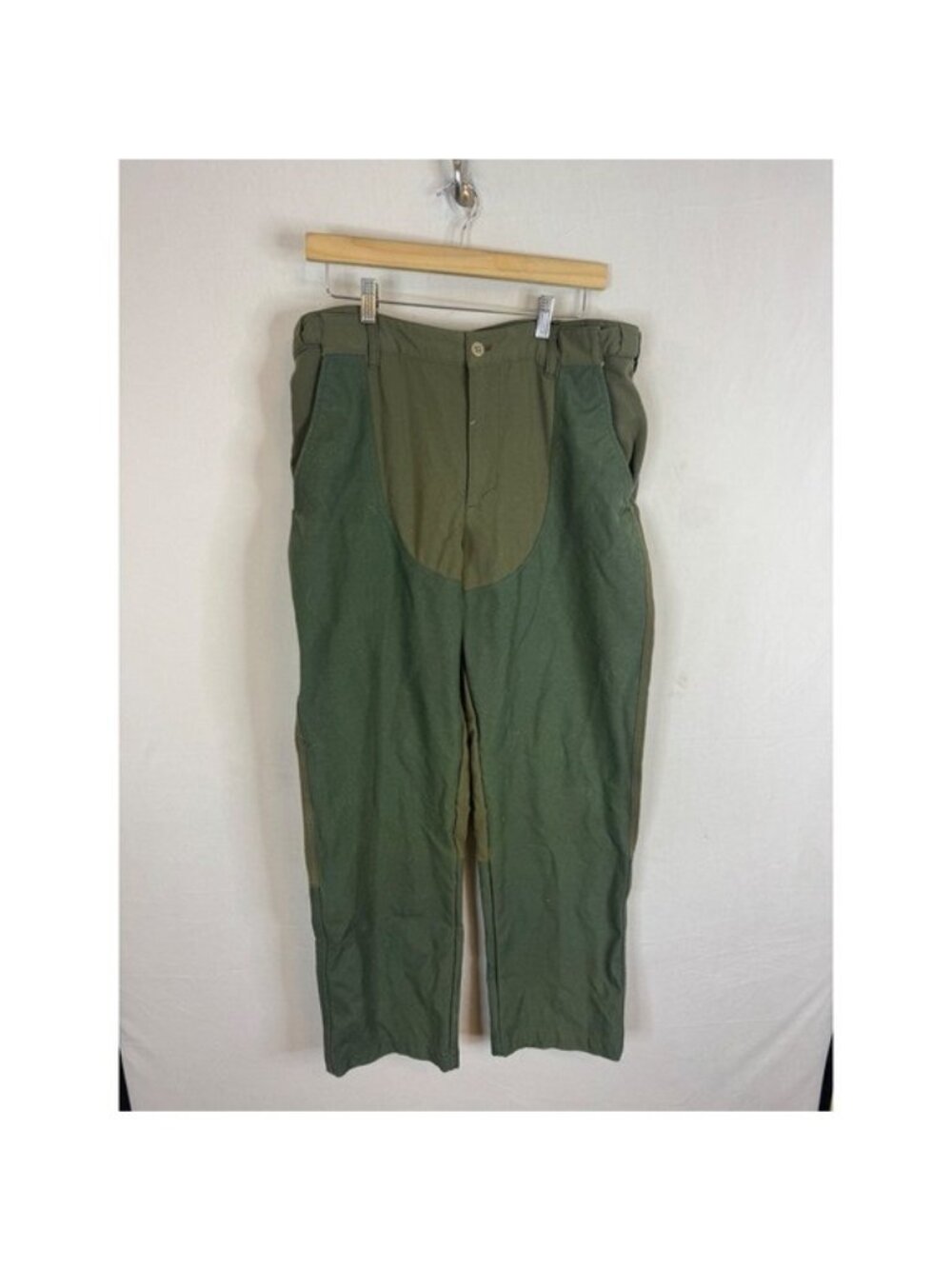 LL Bean Upland Hunting Pants Mens 34x33 Green Nylon Reinforced Brush 271005